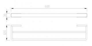 Двойной полотенцедержатель ABBER Westen AA1757B 60см чёрный матовый